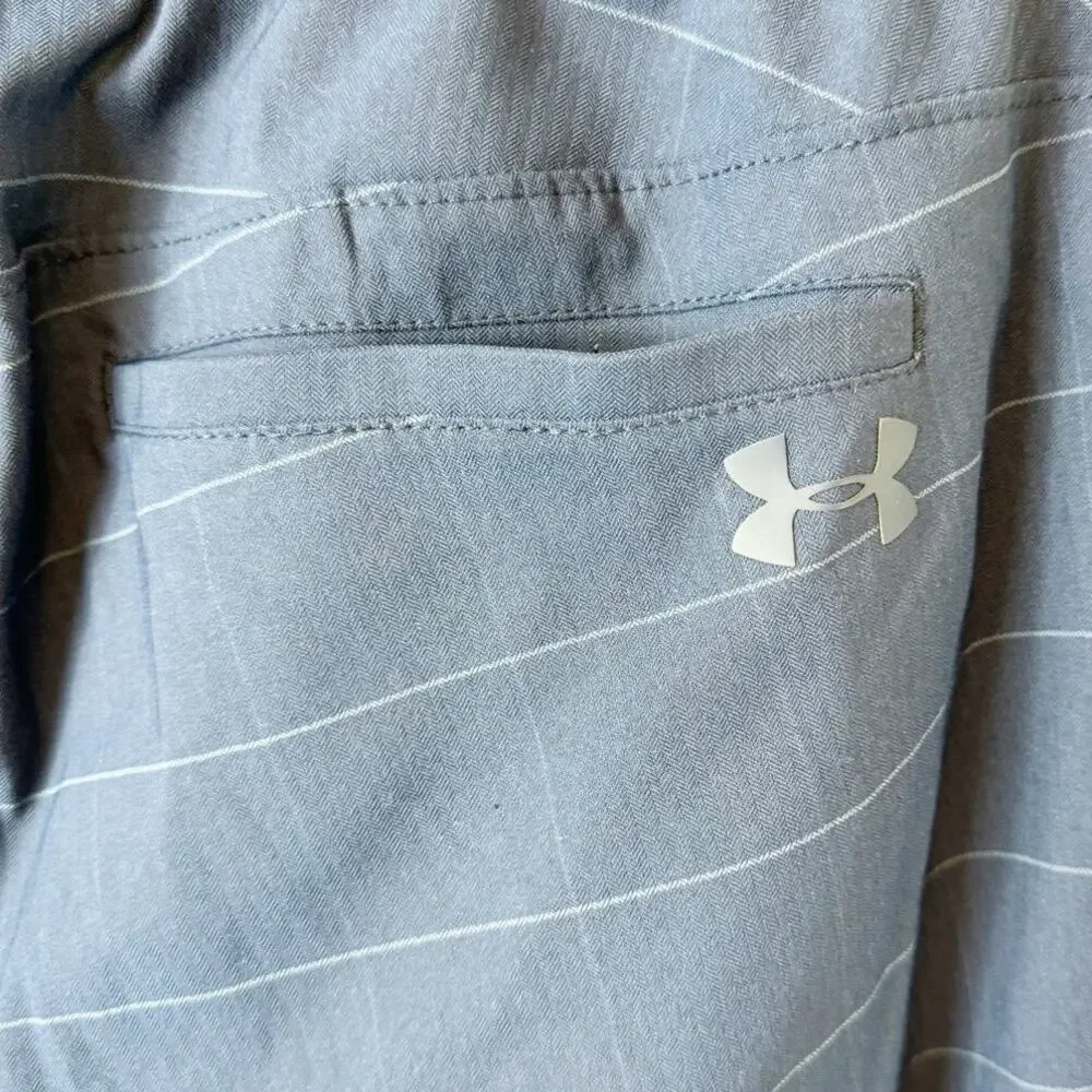 Under Armour Men's Performance Golf Pants Windowpane Striped 32x32 Navy Blue